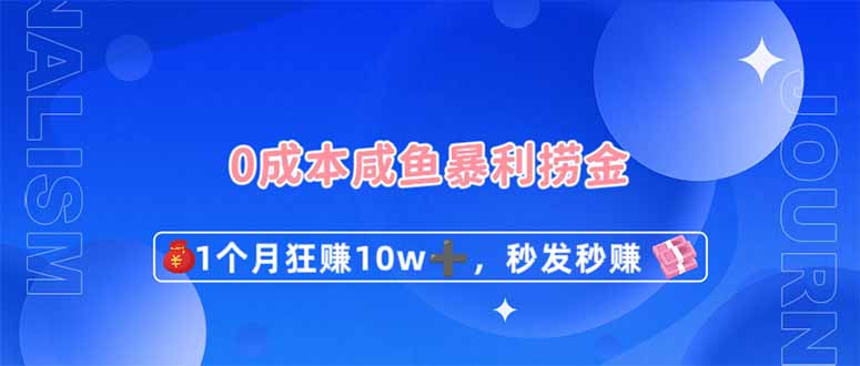 （14257期）0成本闲鱼暴利捞金，1个月狂赚10W+，秒发秒赚新玩法-晶沫AI资源站