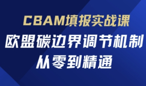 CBAM填报实战课，欧盟碳边界调节机制，从零到精通-晶沫AI资源站