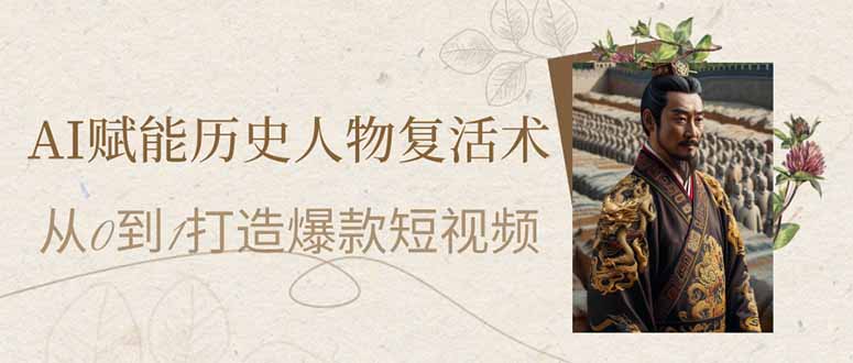 （14311期）AI赋能历史人物复活术：从0到1打造爆款短视频-晶沫AI资源站