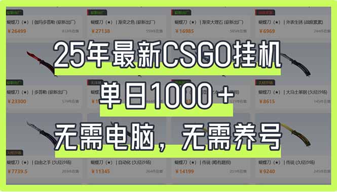 （14178期）25年最新CSGO挂机系统，单日1000+，无需电脑，无需养号，0基础可上手-晶沫AI资源站