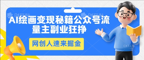 AI绘画变现秘籍：公众号流量主副业狂挣，网创人速来掘金-晶沫AI资源站