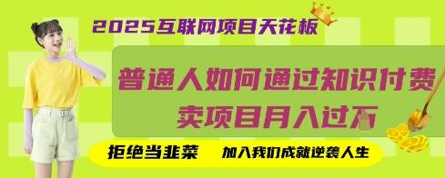 2025互联网项目天花板,普通人如何通过知识付费卖项目月入过W,拒绝当韭菜【揭秘】-晶沫AI资源站