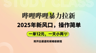 哔哩哔哩暴力拉新：2025年新风口，一单12元，一天数张(附开白渠道和保姆级教程)-晶沫AI资源站
